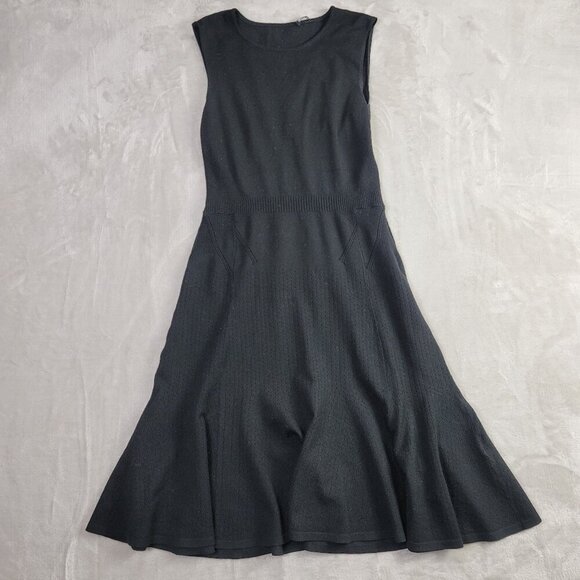Elie Tahari Dresses & Skirts - Elie Tahari Black Perforated Circle Women's Ribbed A-Line Dress | Size S
